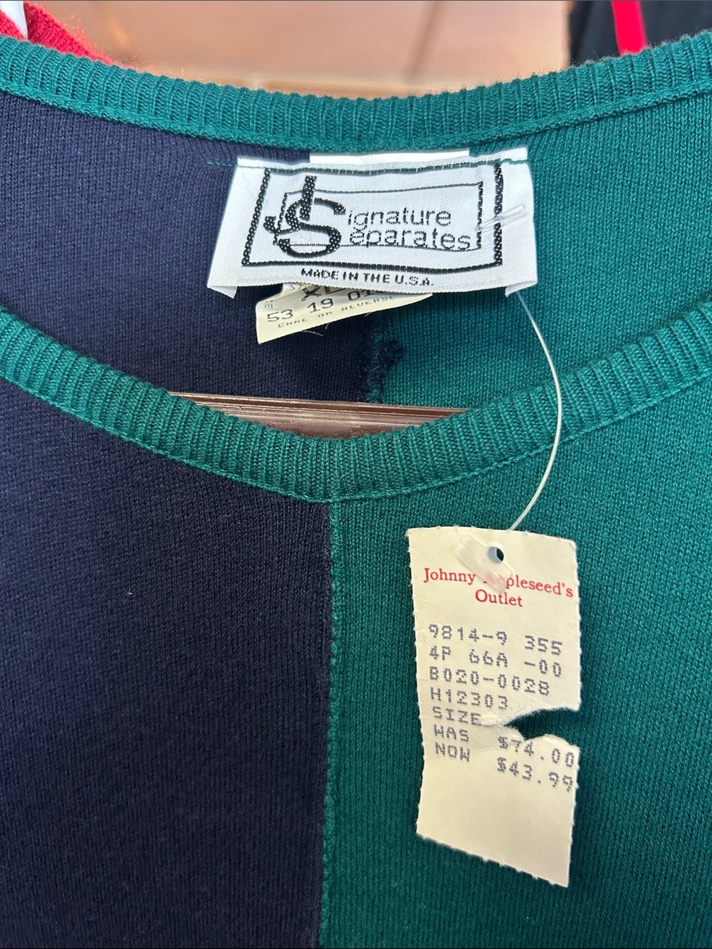 Men’s Colorblock Crewneck Sweater - Teal & Navy